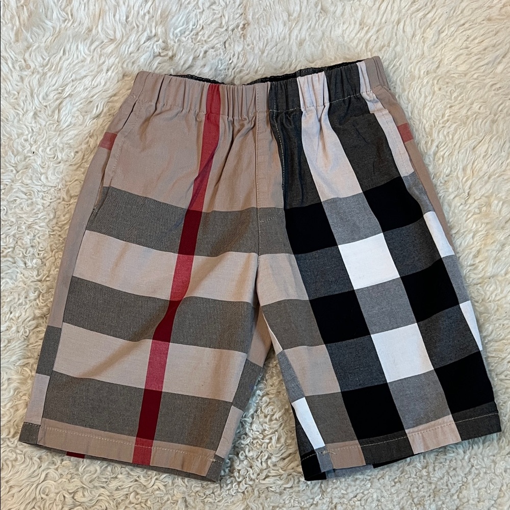 Checkered Shorts with Red and Black Accents